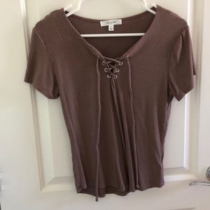 Brown Criss Cross Top